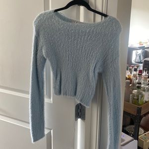 Blue boatneck sweater